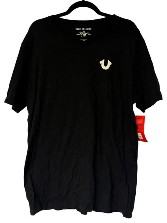 NWT True Religion World Tour Black Horseshoe Logo T-Shirt Men’s XL Cotton Tee