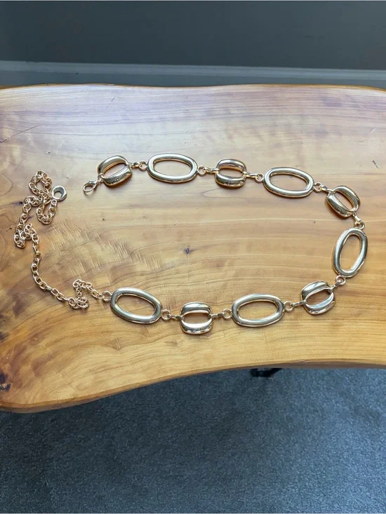 Gold-Tone Oval Link Women's Belt Chain