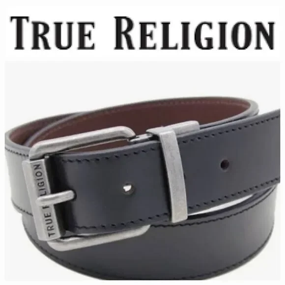 True Religion Chuck Roller‎ Buddha Logo Twist Reversible Belt