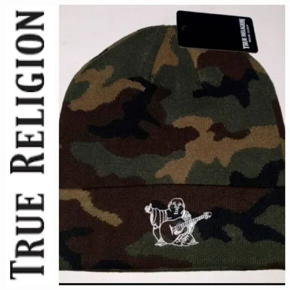 True Religion‎ Buddha Cuff Beanie Hat- Camo