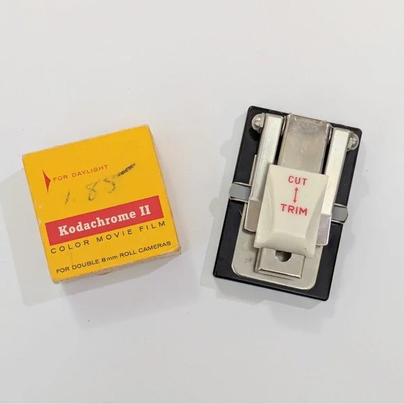 Vintage KODACHROME II Color Movie Film NOS 8mm + Tape Splicer Cut Trim Japan