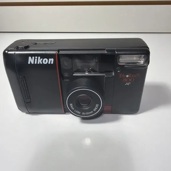 Nikon Tele Touch 300 AF Point & Shoot 35mm Film Camera 35-55mm Macro Lens TESTED