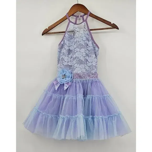 Weissman Dancewear Girls Size MC 10/12 Blue and Purple Costume/Fairy Dress Up