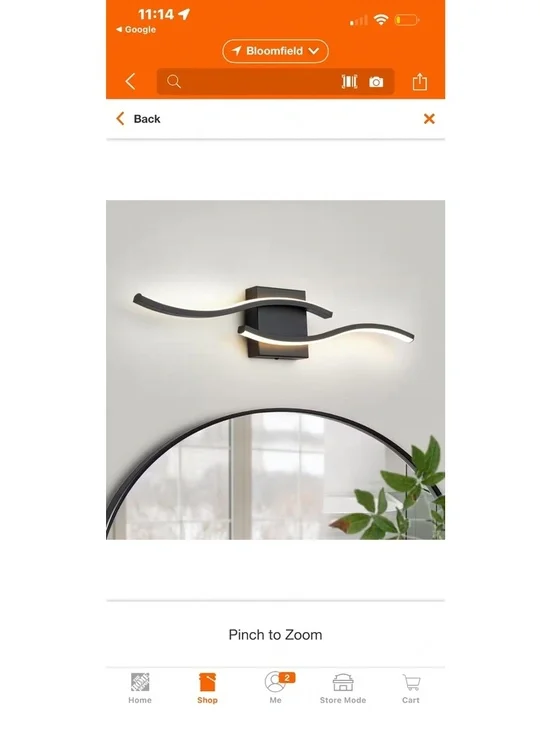 Modern Curved LED Light Fixture GOLD