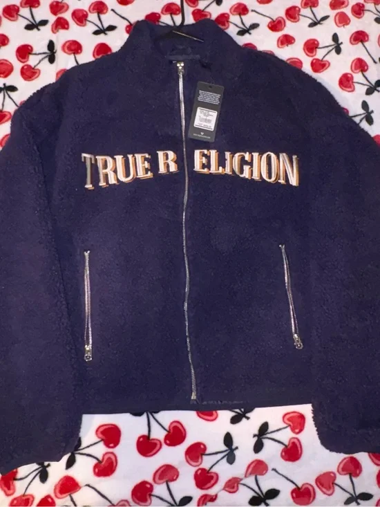 True Religion Purple Sherpa Zip Jacket