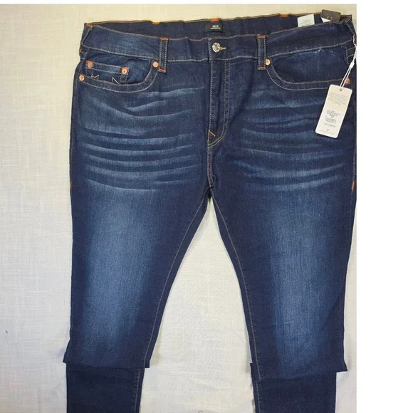 True Religion Rocco Relaxed Skinny Jeans Dark Wash Muddy Waters 46 105457 Mens