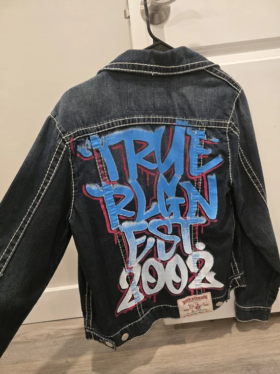 True Religion Denim Jacket with Graffiti Back