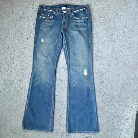 TRUE RELIGION Original BOBBY Thick Stitch MADE In USA Y2K Jeans in Size 31 - EUC