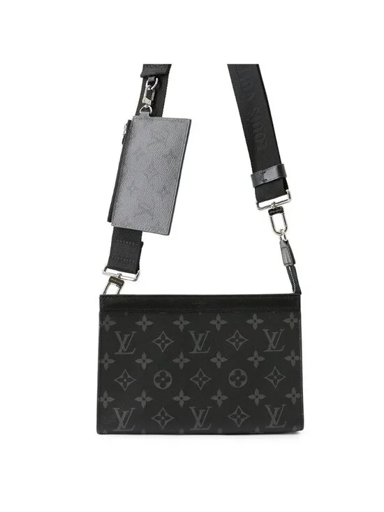 Louis Vuitton Shoulder Bag Monogram Eclipse Reverse Gaston Wearable Wallet Black