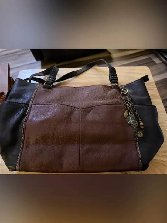 Leather Two-Tone Brown & Black Men’s Shoulder Bag