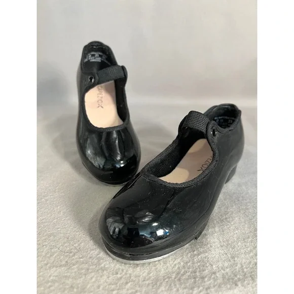 Capezio Jr. Tyette Tap Child Shoe‎ Black Patent Leather Dance Mary Jane N625C 9M