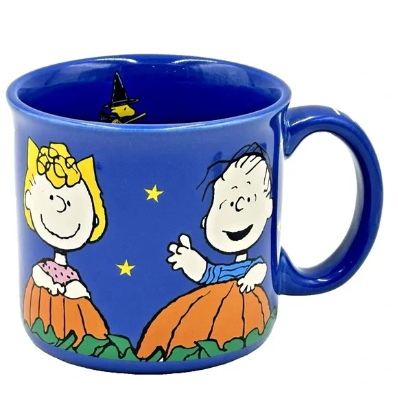 Peanuts Halloween Mug Linus Sally Woodstock Charlie & Snoopy It's the Great Pump