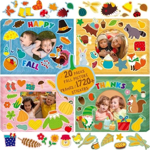 Hebayy Picture‎ Frame Happy Fall Autumn Stickers DIY Art Craft Kits For Kids