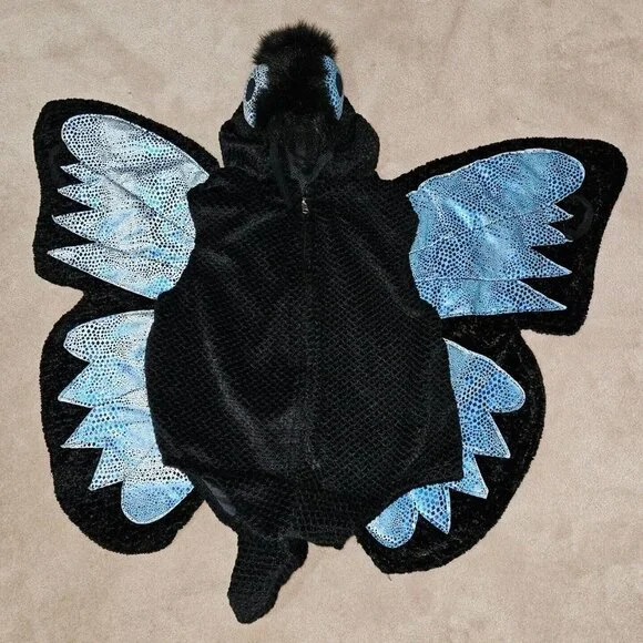 Chosun Black Blue Butterfly Halloween Costume Hooded Youth Size 6-7 Approx 47