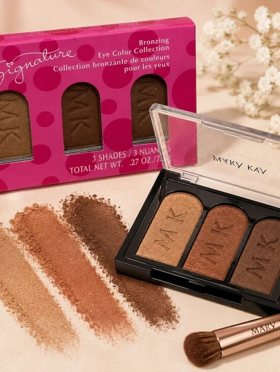 Mary Kay Signature Bronzing Eye Color Collection Eyeshadow Palette 3 Shades Trio