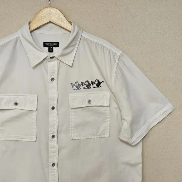 True Religion Short Sleeve Triple Needle Shirt L