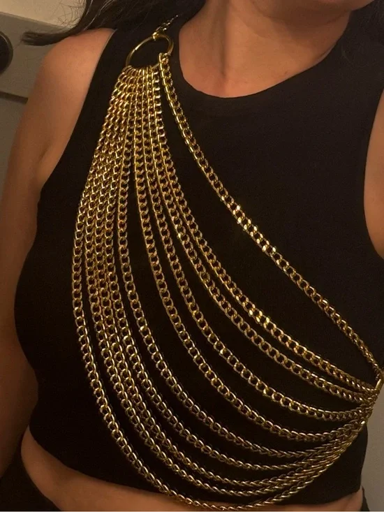 Anthropologie Gold Chain Draped Waist Belt
