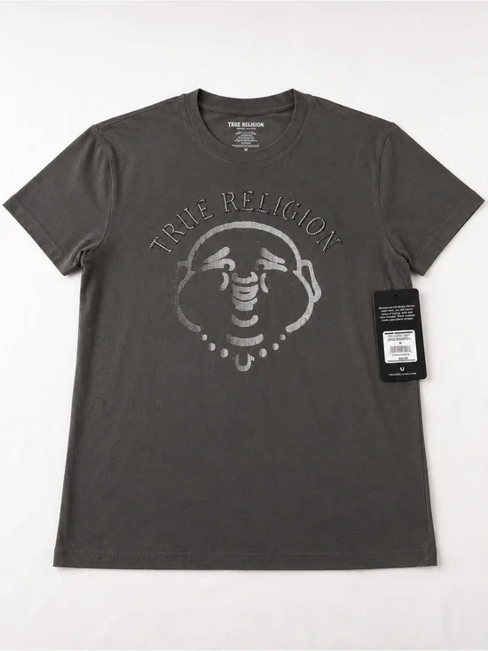 True Religion Men’s Charcoal Logo Crewneck T-Shirt