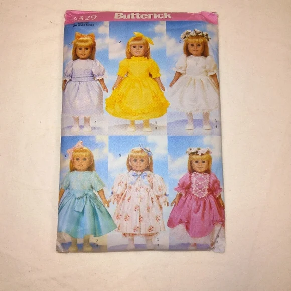 Vintage Butterick 5329 Doll Dresses for 18