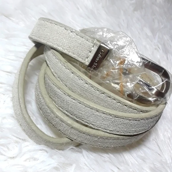 Calvin Klein Leather Concrete Buckle Belt