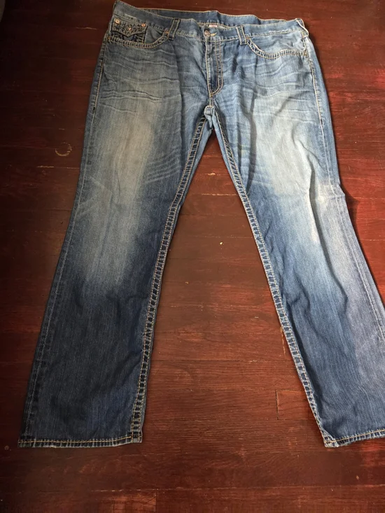 True Religion Men's Light Blue Straight Jeans
