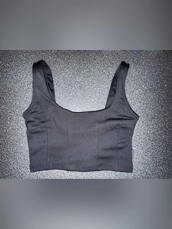 Tiger Friday Black Cropped Tank Bra Top Size Child Large