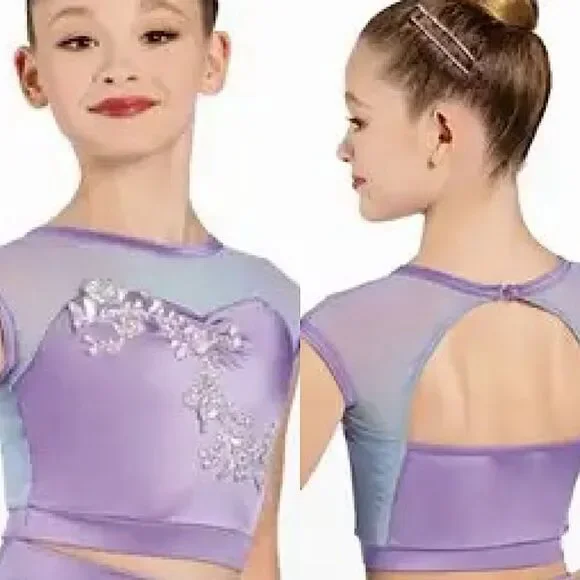 Weissman dance costume ombre purple lavender top True Colours 12734 MC 10/12