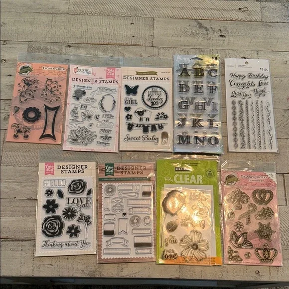 NWT Lot of‎ Assorted Clear Stamps Sets-9 packs
