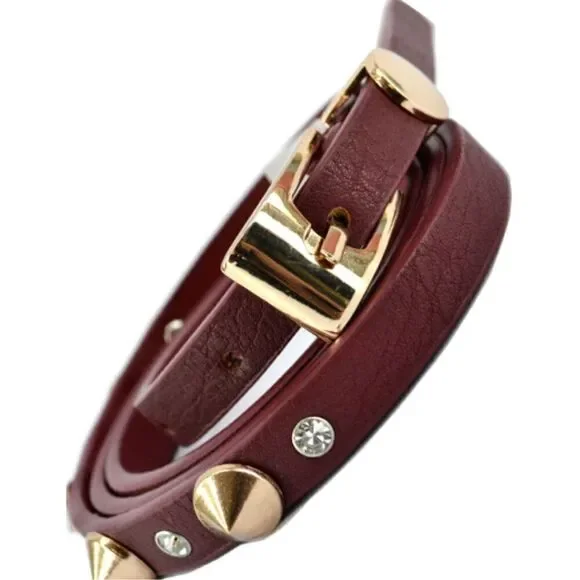 Studded Skinny Belt