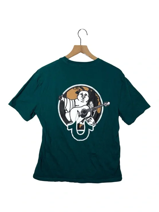 True Religion Buddha Graphic Tee Short Sleeve Dark Green Cotton Crew Neck