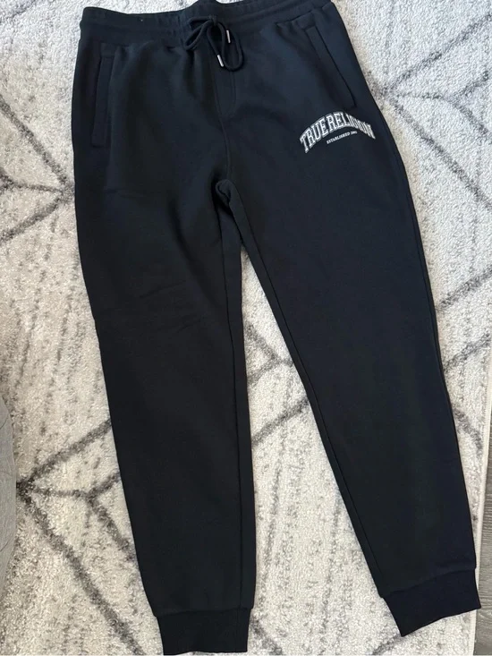True Religion Men’s Black Logo Sweat Joggers