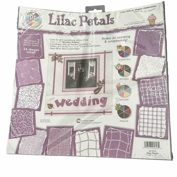 Color Wheel Paper Collections Lilac Petals 24 Sheets‎ Sherbet Palette Scrapbook