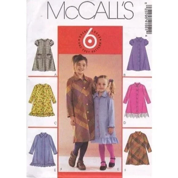 McCall's Sewing Pattern 4155 Childs Dresses‎ Size 3-6