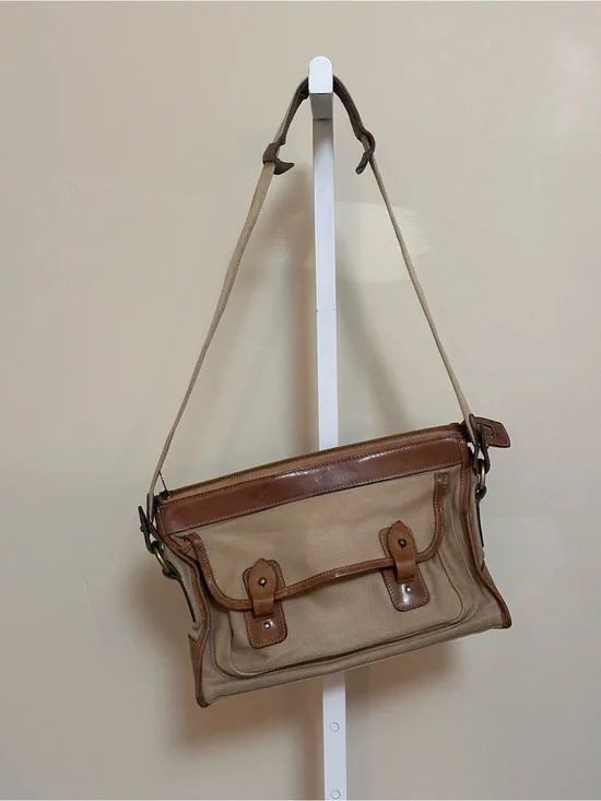 Ghurka No. 8 Messenger Bag No. A864 Vintage Canvas Leather Crossbody Safari Tan