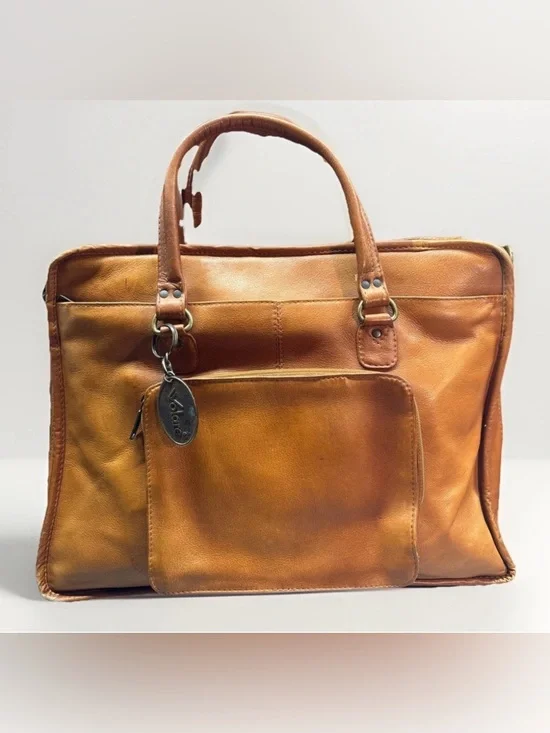 Volare Genuine LEATHER Messenger Duffel Overnight Travel Bag Briefcase Laptop