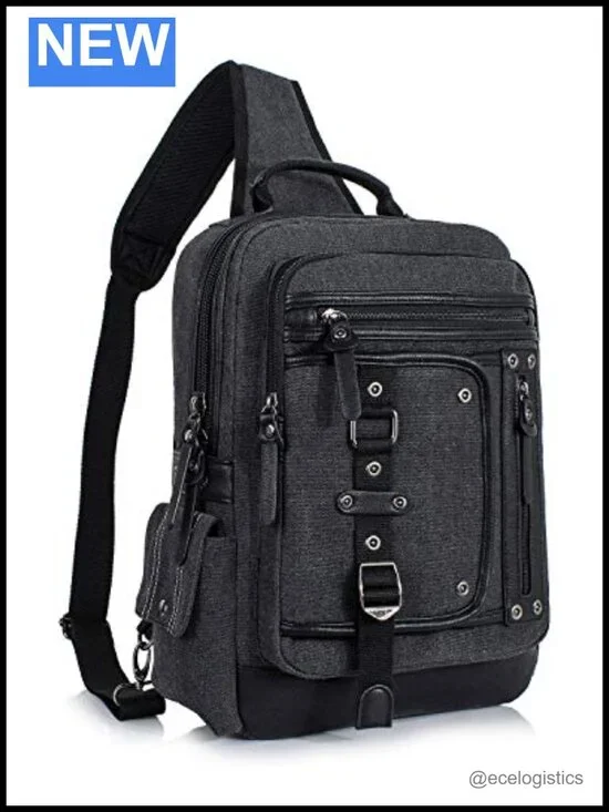 Canvas Sling Messenger Bag for Men Laptop 15.6