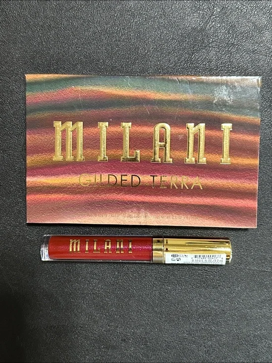 Milani Gilded Terra Eyeshadow Palette & Stay Put Liquid Lip Lipstick Combo