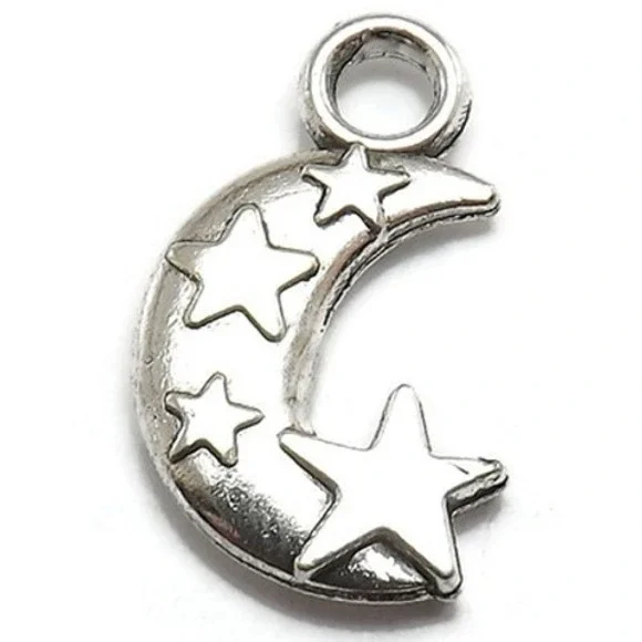 8pcs Moon & Stars Charms,‎ jewelry making supplies