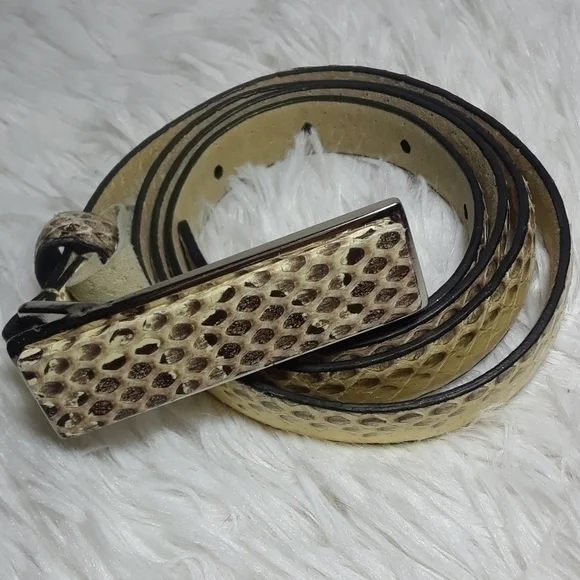 Calvin Klein Scales Leather Rectangular Belt