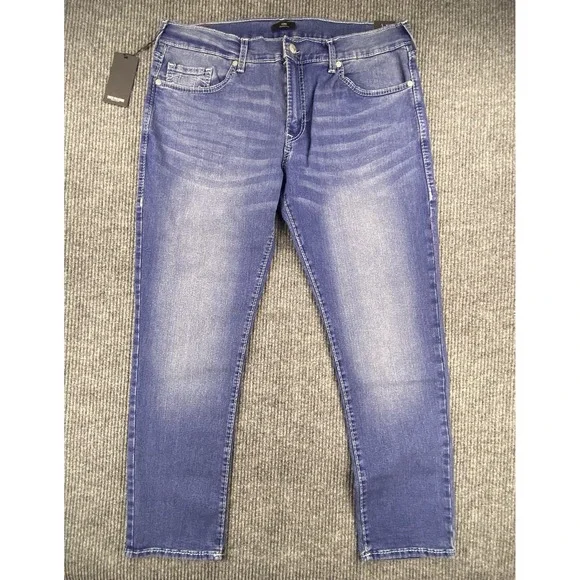 True Religion Geno Slim Jeans Mens 40 Blue Medium Neptune Wash Big T Denim Y2K