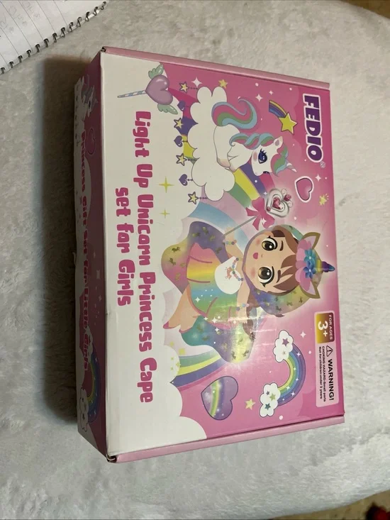 Fedio Light Up Unicorn Princess Cape Set for Girls ages 3+