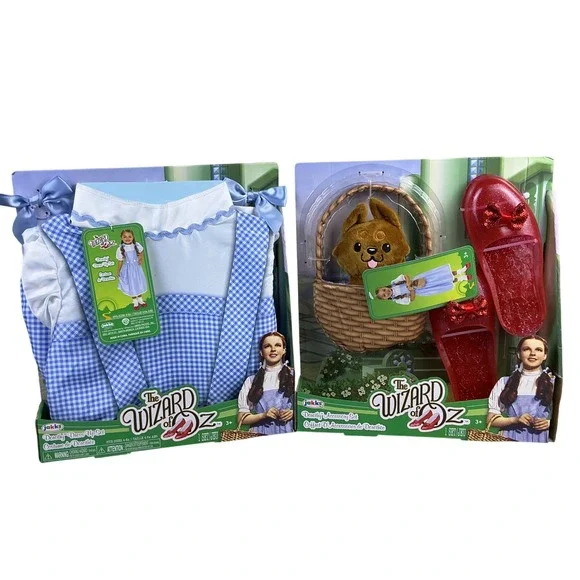 Jakks‎ Pacific The Wizard Of Oz Dorothy Dress 4-6X Shoes, Toto, & Basket 3+ NEW