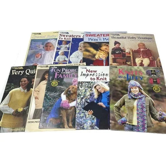 Lot of Vintage Assortment of Knitting  Booklets & Leaflets‎ Sweaters Baby