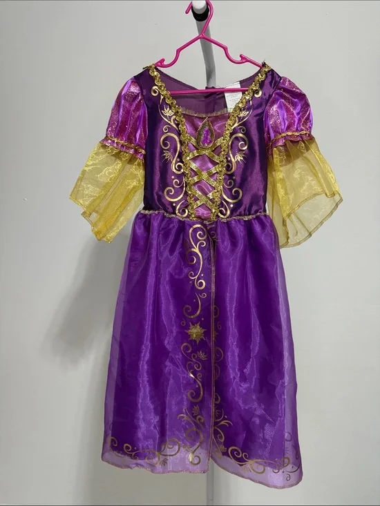 Purple and Gold Princess Costume Dress for Kids 4-6x