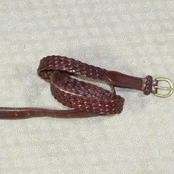 Vintage 90's Limited Woven Leather Belt 38