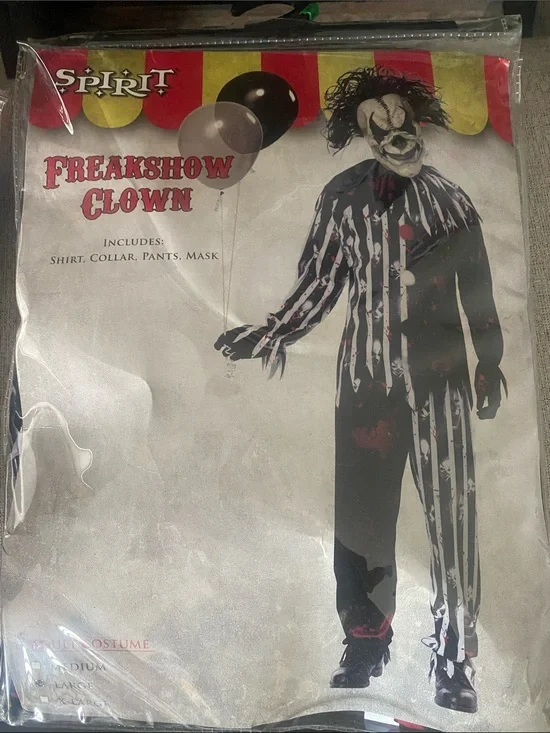 Spirit Freakshow Clown Costume - Black & White