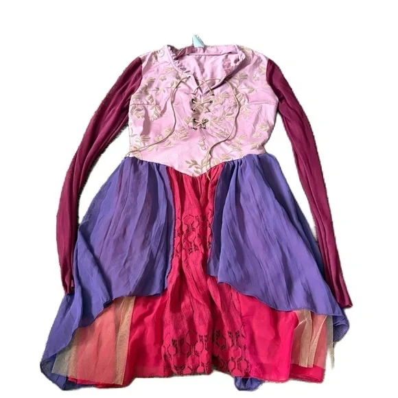 Disney Hocus Pocus Sarah Sanderson Girls Costume Dress XL Halloween Pink Purple