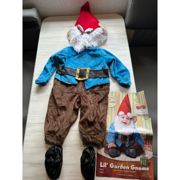 InCharacter Lil' Garden Gnome Costume Outfit‎ with Hat & Booties - 6-12 Months