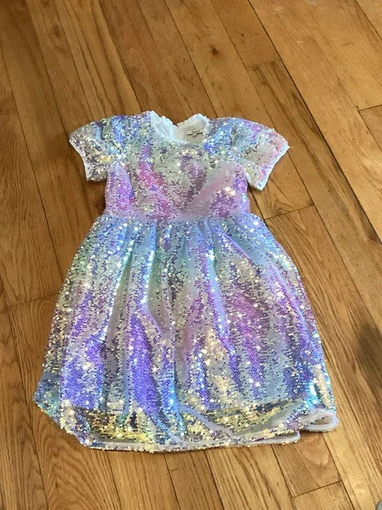 Quince Iridescent Sequin Pastel Multicolor Girls' Costume Dress