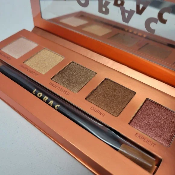 NEW No Box Lorac Unzipped UNAUTHORIZED Eyeshadow Palette 5 Shades + Brush Mirror